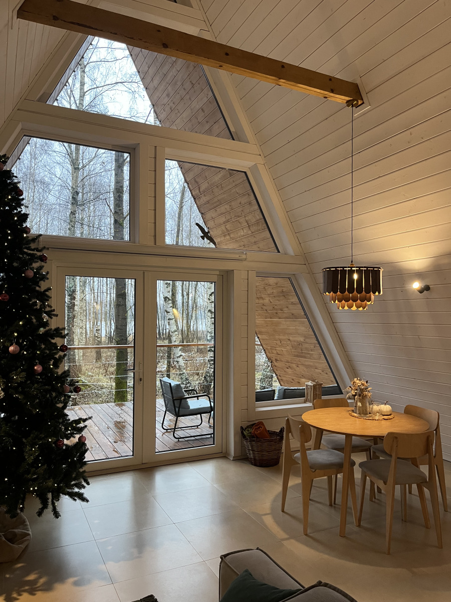 Большой A-frame 90 м² с крытой террасой (до 6 гостей)